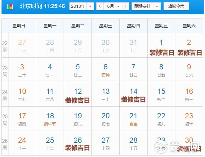 2018年6月7月装修开工吉日 厨房动工好日子